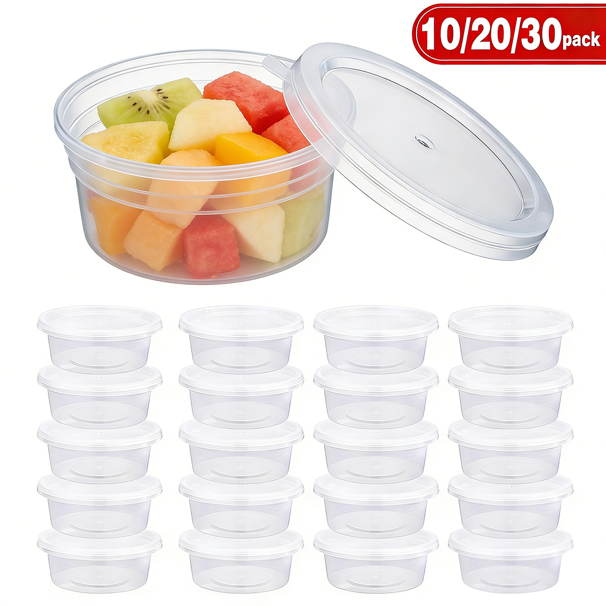 Food Storage Small - 10/20/30'lu Paket Küçük Kapaklı Slime Kapları,