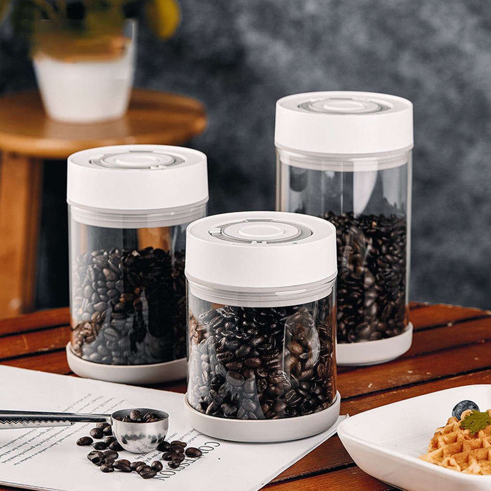 Food Storage Glass Jar - Mutfak Nem Geçirmez Cam Kahve Çekirdeği