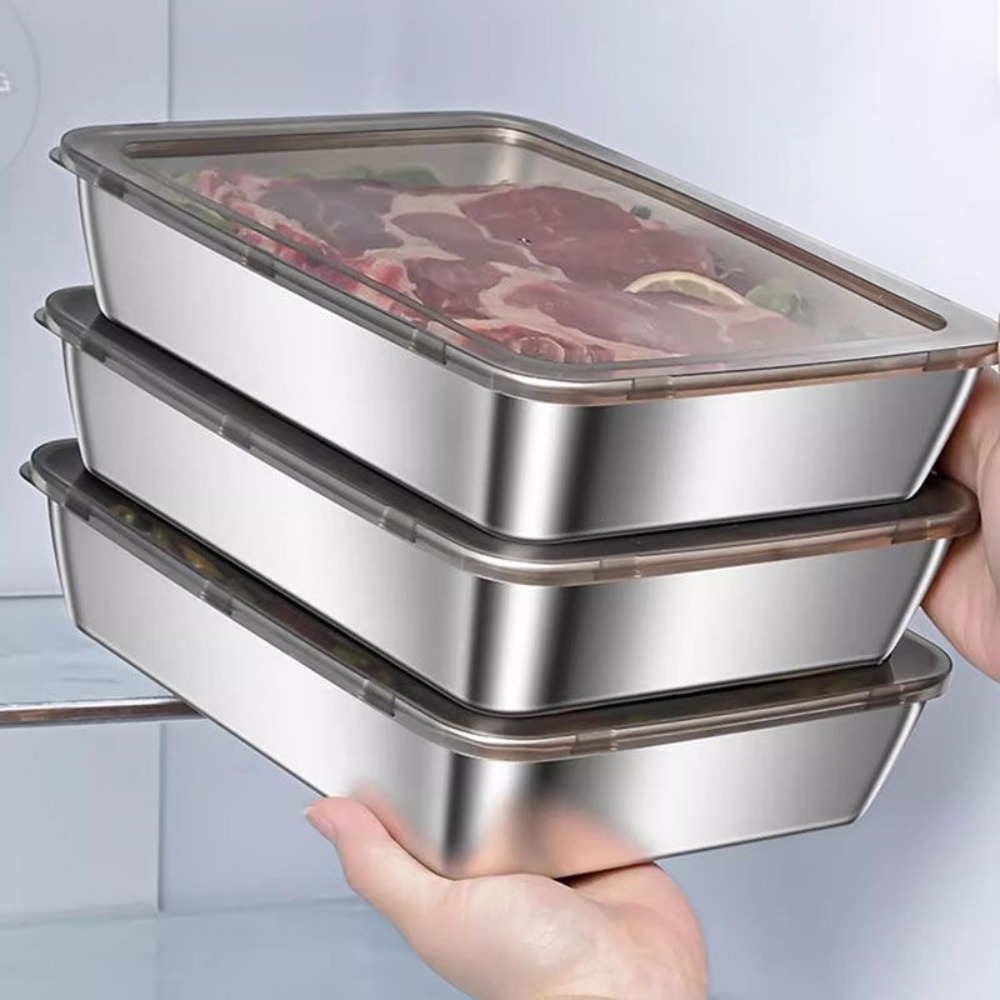 Food Storage Order - Gıda Sınıfı Paslanmaz Çelik Kapaklı Servis