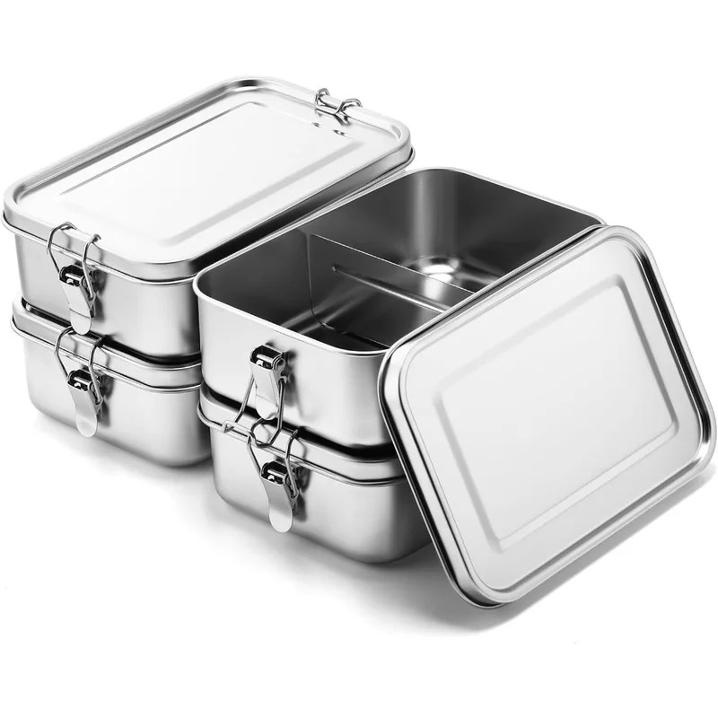 Food Storage Metal Box - 304 Paslanmaz Çelik 1200/2400ml Öğle Yemeği