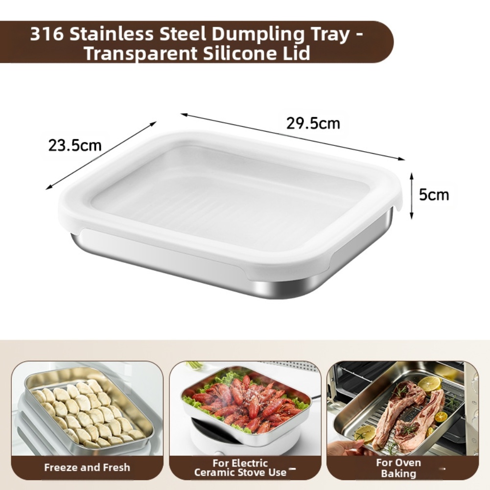 Food Storage Vegetables - 316 Silikon Kapaklı Paslanmaz Çelik Gıda