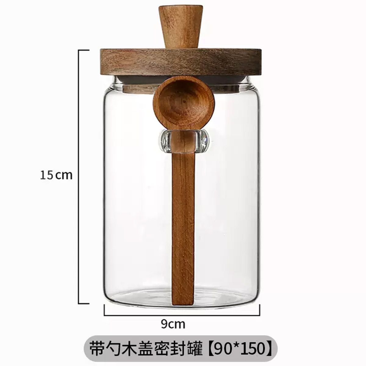 Food Storage Jars With Wooden Lids - Hava Geçirmeyen Ahşap Kapaklı ve Kaşıklı