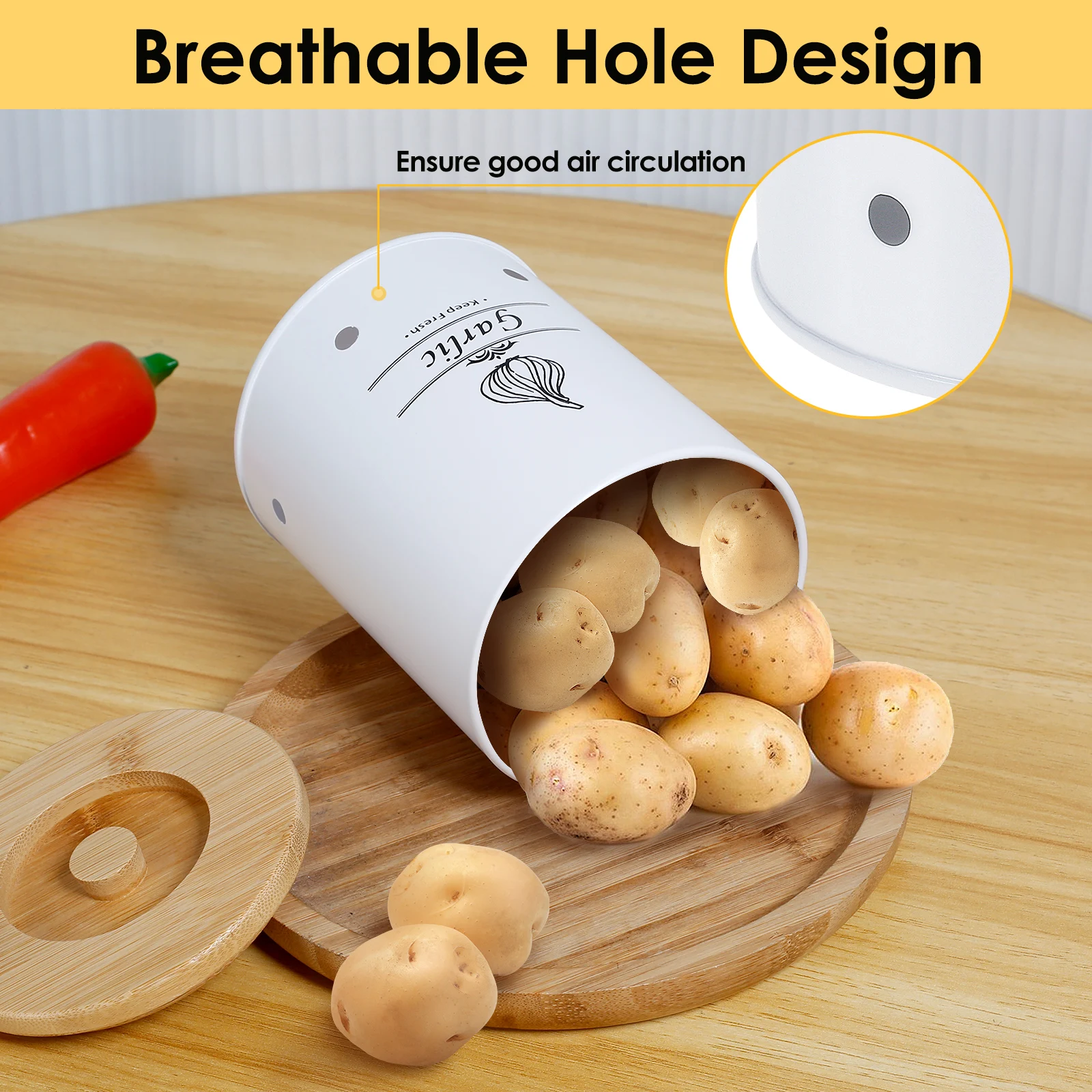 Sarımsak Saklama Kabı Çok Yönl - Food Storage Jars With Wooden Lids incelemesi ve fiyatı
