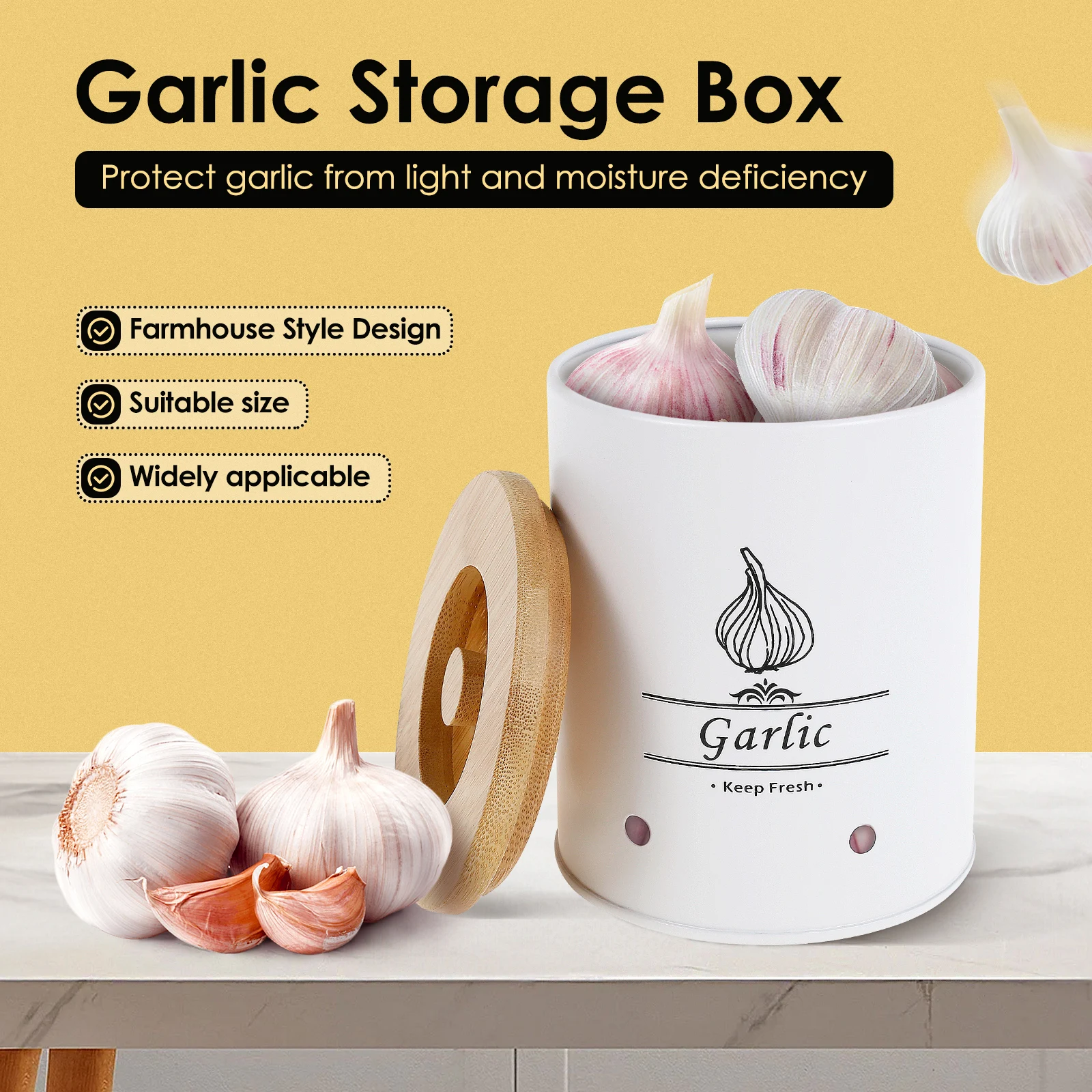 Sarımsak Saklama Kabı Çok Yönl - Food Storage Jars With Wooden Lids incelemesi ve fiyatı