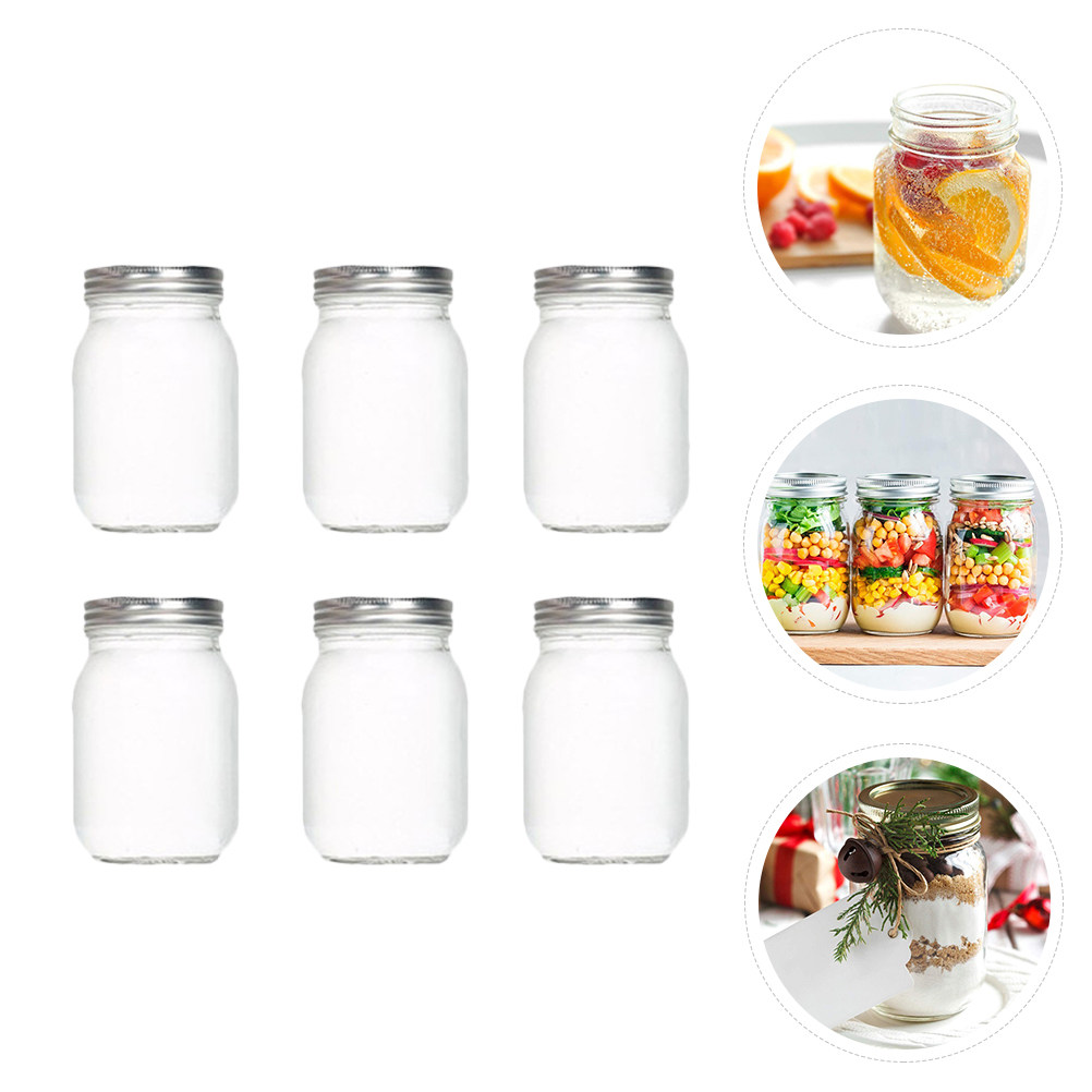 6 adet şeffaf yuvarlak cam kav - Food Storage Glass Jar incelemesi ve fiyatı