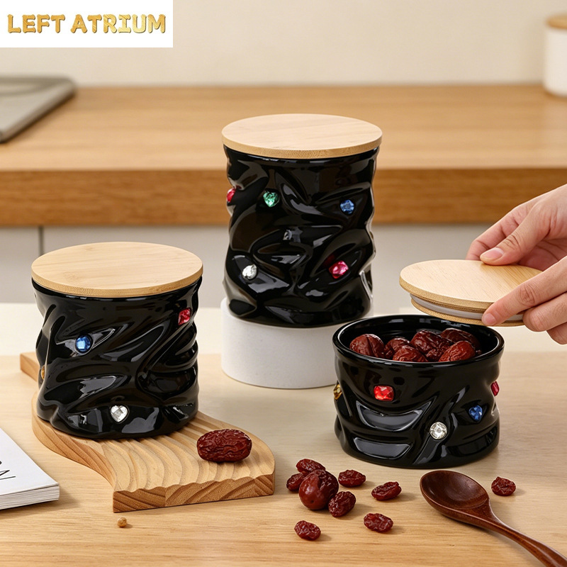 Ahşap Kapaklı Değerli Taş Sera - Food Storage Jars With Wooden Lids incelemesi ve fiyatı