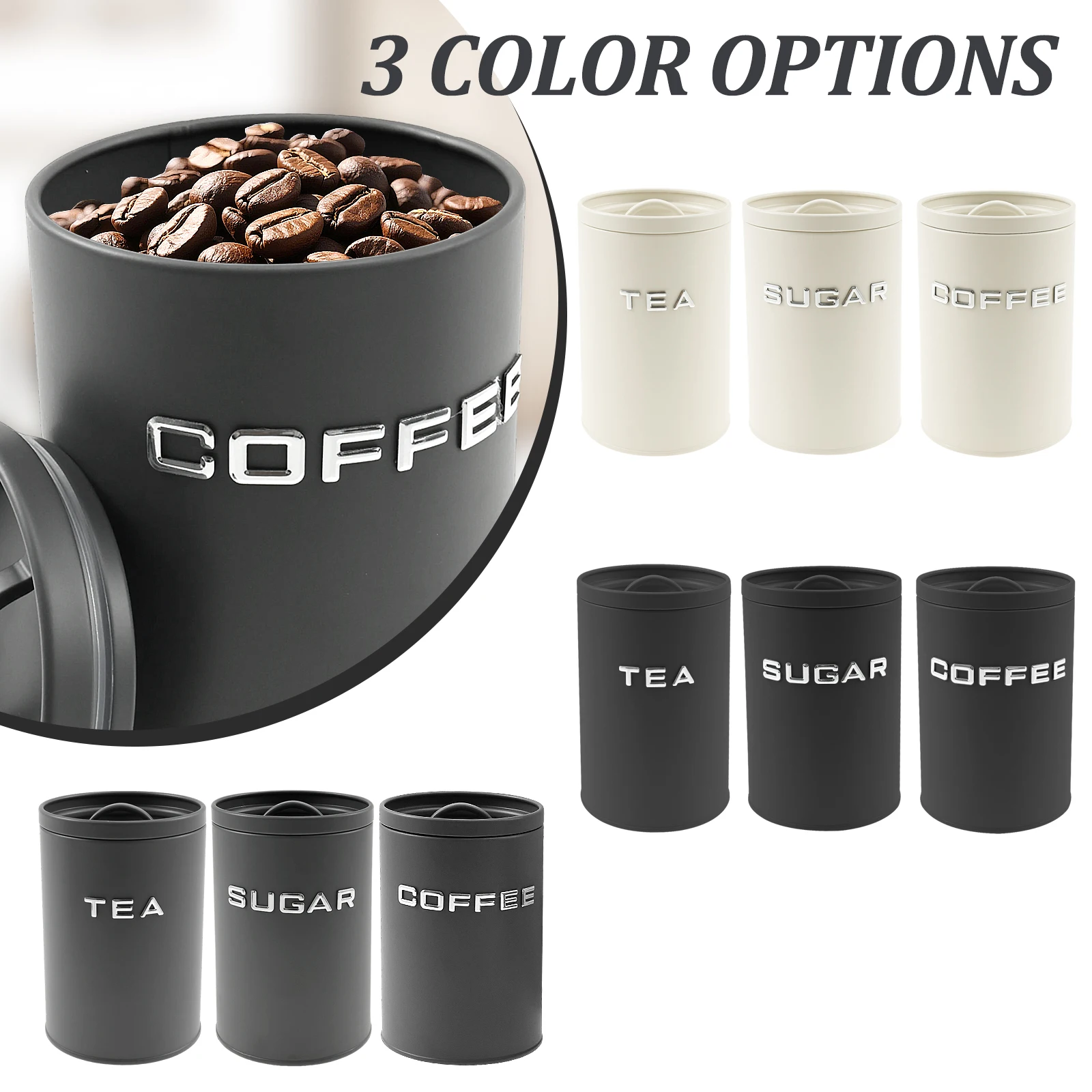 3 Adet Çay Kahve Şeker Saklama - Food Storage Metal Box incelemesi ve fiyatı